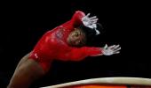 Biles wins vault gold to tie Worlds medal record