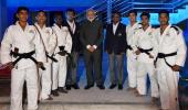 PIX: PM Modi attends judo tournament with Putin, Abe