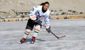 PIX: Ladakhis take to ice hockey on frozen lakes