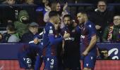 La Liga: Messi's four fires Barca to top; Real lose