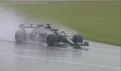 Hamilton takes pole in rain-soaked Styrian GP