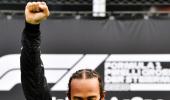 Hamilton's raised fist revives memories of Mexico 1968