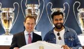 Real Madrid present Rohit with customised jersey