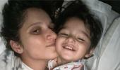 Sania Mirza cuddles with her son in bed