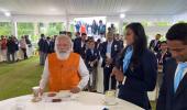 PM Modi keeps promise to have ice-cream with Sindhu