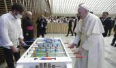 Soccer-loving Pope Francis gets new toy!