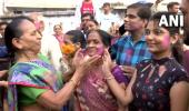 Villagers celebrate Bhavina's silver with 'garba'