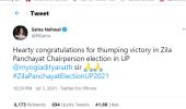 Saina trolled heavily for congratulating UP CM Yogi