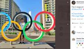 PIX: India athletes pose near Olympic rings at Village