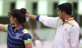 Chaudhary-Bhaker flop in 10m mixed Air Pistol final