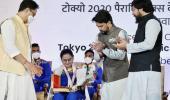 Sports Minister felicitates triumphant Paralympians