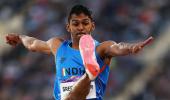 PIX: Sreeshankar wins silver in long jump at CWG