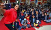 When Sindhu Took Selfie With Kids