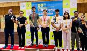 Manu Bhaker, Shiva Narwal win mixed team pistol