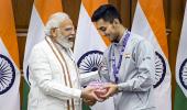 Lakshya fulfils his promise, gifts 'Bal Mithai' to PM