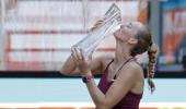 Kvitova upsets Rybakina to win first Miami Open crown