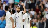 Benzema nets seven-minute hat-trick!