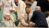 Beckham enjoys the action on Centre Court!