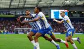 EPL PIX: Brighton STUN Man United; Haaland 'tricks