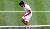 Wimbledon PIX: Alcaraz repels Humbert to advance