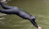 French sports minister swims in Seine ahead of Games