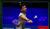 All England C'ships: Sen downs Lee, books semis spot