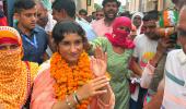 Thumping win for Vinesh Phogat in political debut