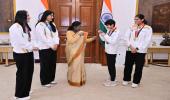 PIX: Prez Murmu hosts medal-winning women boxers