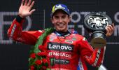Marquez makes it 68 wins as brother Alex crashes out