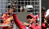 Hamilton scores first win for Ferrari in China F1 sprint