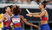 Lyles, Jefferson lead US to relay golds at Worlds