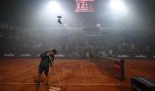 Fireworks smoke brings Italian Open match tohalt