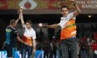 PHOTOS: Force India drivers turn bowlers at IPL