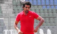 Zaheer trains hard during RCB nets session at NCA