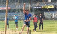 Arjun Tendulkar bowls at nets to Kohli & Co