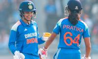 Smriti, Pratika, Harleen shine as India pile up 281/7