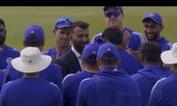 PIX: Pujara hands Sudharsan Test cap