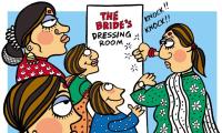 The bride's dressing room: No family please!