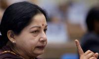 Right hand inflamed, Jayalalithaa signs poll papers with thumb print