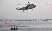 Navy chopper makes emergency landing off Mumbai