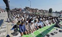 In flooded Srinagar, prayers offered on bridges, roads