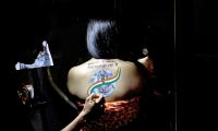 Bodypainting In Honour Of Chandrayaan-3