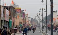 Ayodhya skyline turns saffron on consecration eve