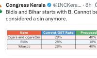 'Bihar, bidis start with B': Congress's GST post sparks row