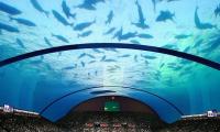 An underwater tennis court? Now that's cool!