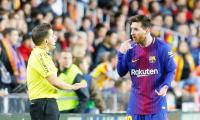 Barca slam referee after Messi denied 'goal' in draw with Valencia