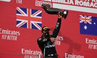 Hamilton wins at Imola; Mercedes bag constructors' title