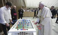 Soccer-loving Pope Francis gets new toy! 
