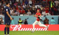 FIFA WC: Man invades pitch with Palestinian flag