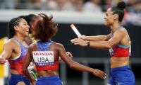 Lyles, Jefferson lead US to relay golds at Worlds